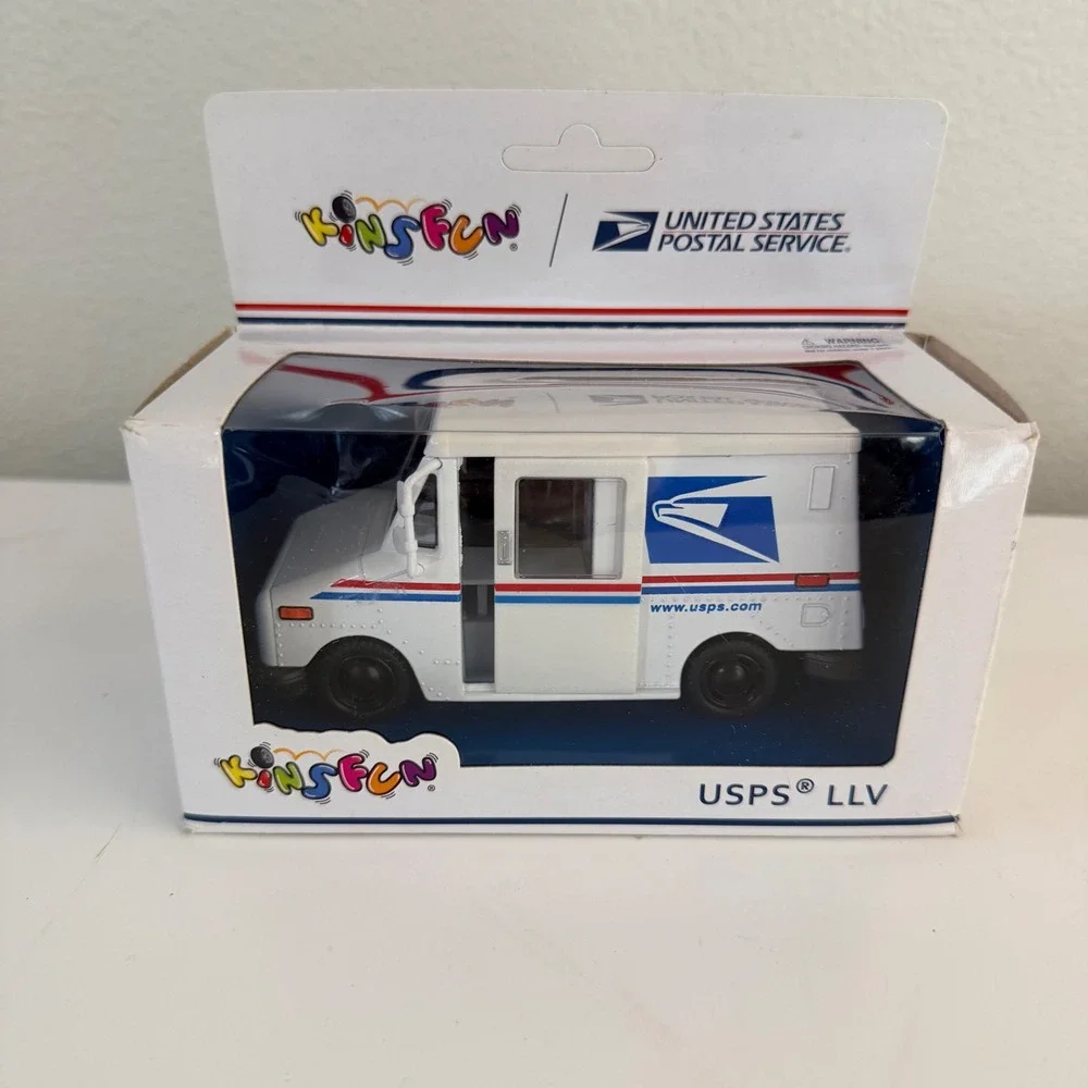 Kinsfun USPS LLV Mail Truck 1:36 Scale Die Cast Metal Pull Back Action KT5112W